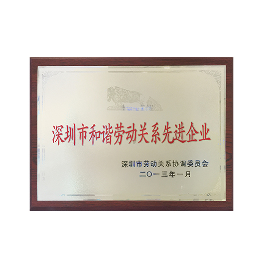 深圳市和諧勞動關系先進企業